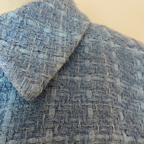 Zara blue Short Boucle Jacket Size M EXCELLENT condition - Picture 4 of 11